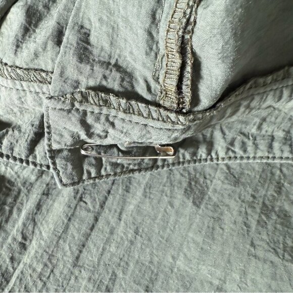 Danada Green Nylon Wide Leg Pants Gorpcore Casual Pockets M - Picture 6 of 12